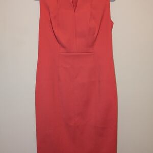 St. John Red Sheath Dress Midi